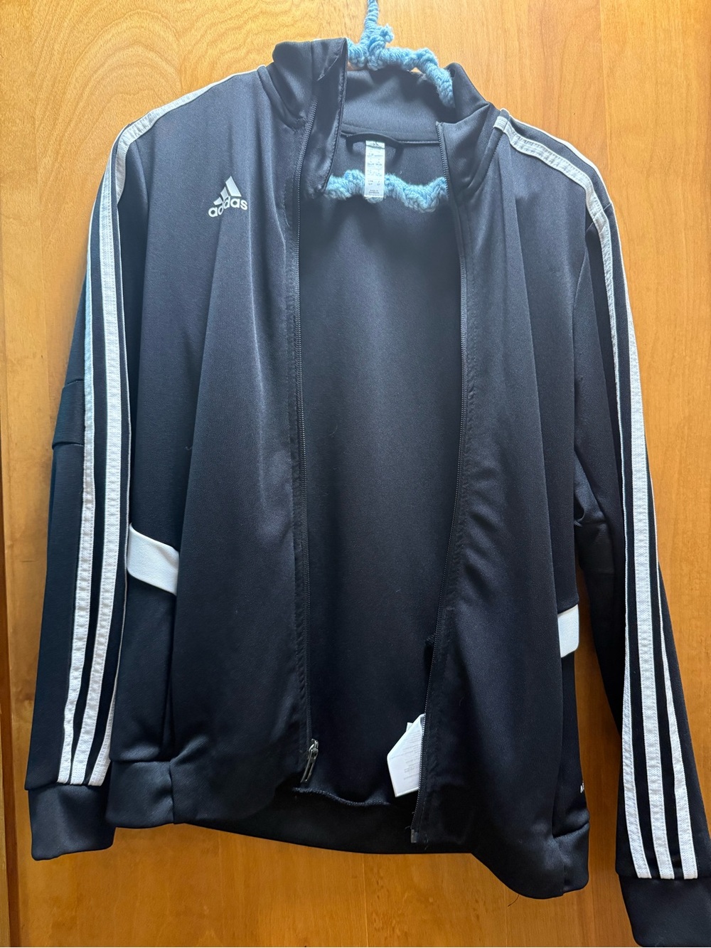 Adidas Black Track Jacket with White Stripes